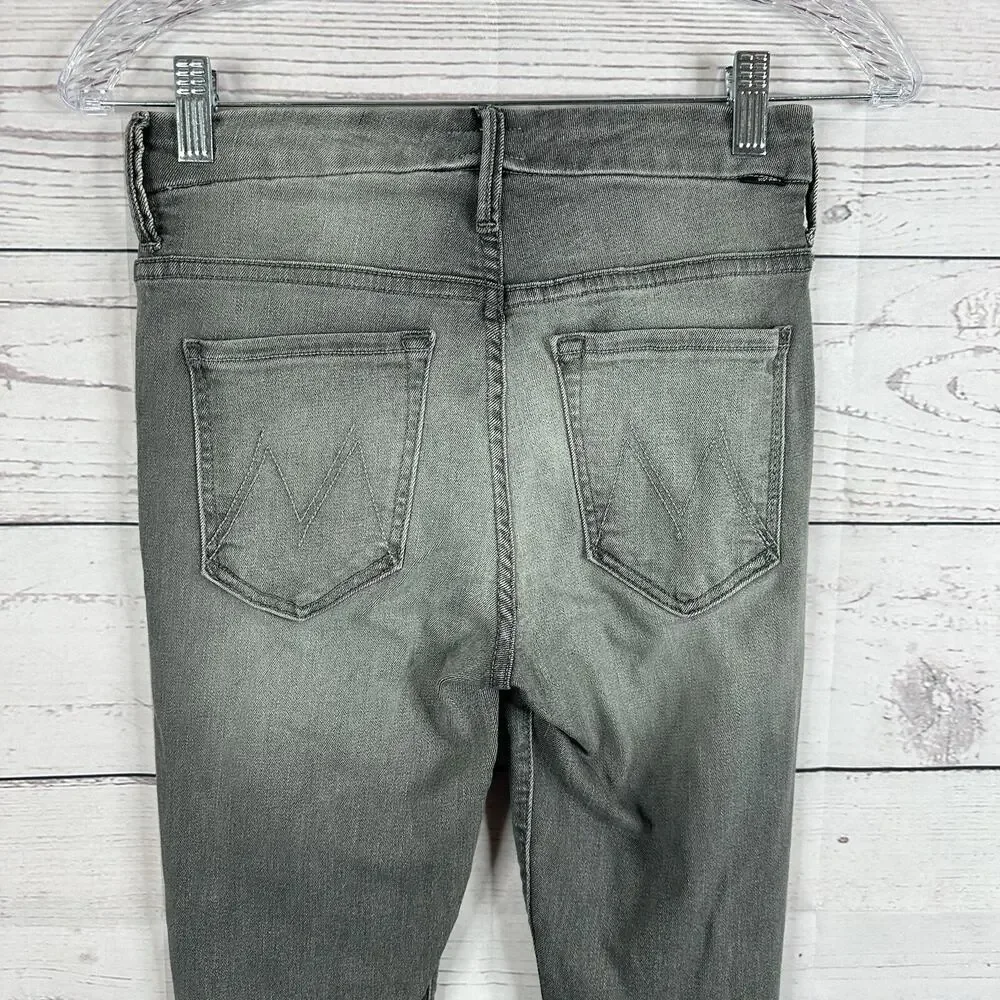 Mother Jeans Womens‎ 26 Gray Pixie Skinny Ankle Stretch High Rise Exposed Button